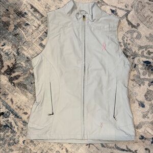 Women's Light Gray Vest with Pink Accent